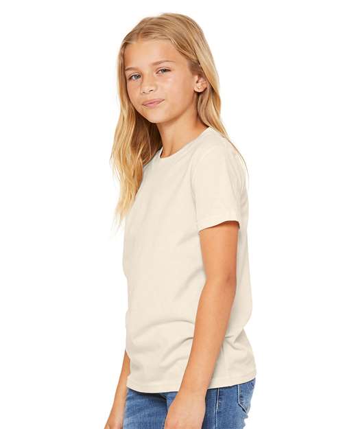 Bella + Canvas 3001Y Youth Jersey Tee - Natural - model side