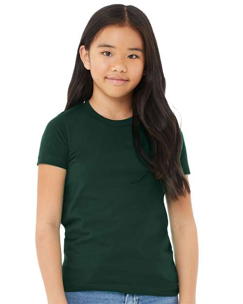 Bella + Canvas 3001Y Youth Jersey Tee - Forest - model front