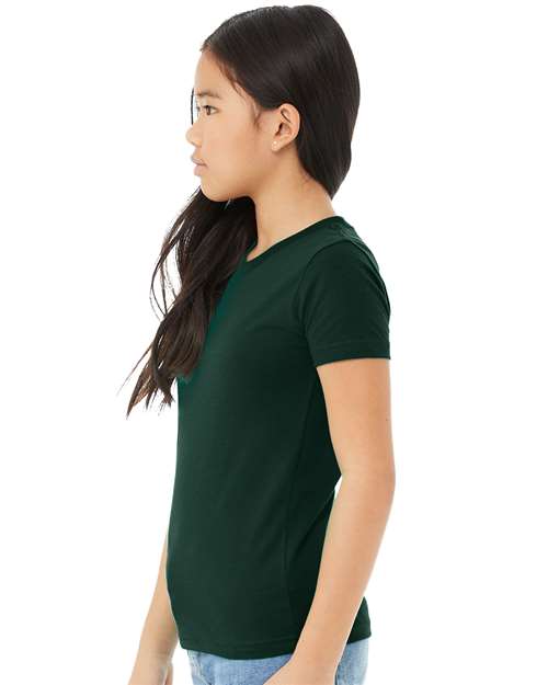 Bella + Canvas 3001Y Youth Jersey Tee - Forest - model side