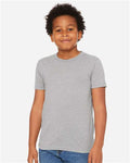 BELLA + CANVAS 3413Y Youth Triblend Tee - Athletic Grey Triblend - model front