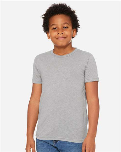 BELLA + CANVAS 3413Y Youth Triblend Tee - Athletic Grey Triblend - model front