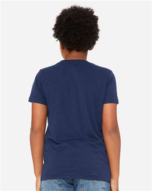 BELLA + CANVAS 3413Y Youth Triblend Tee - Solid Navy Triblend - model back