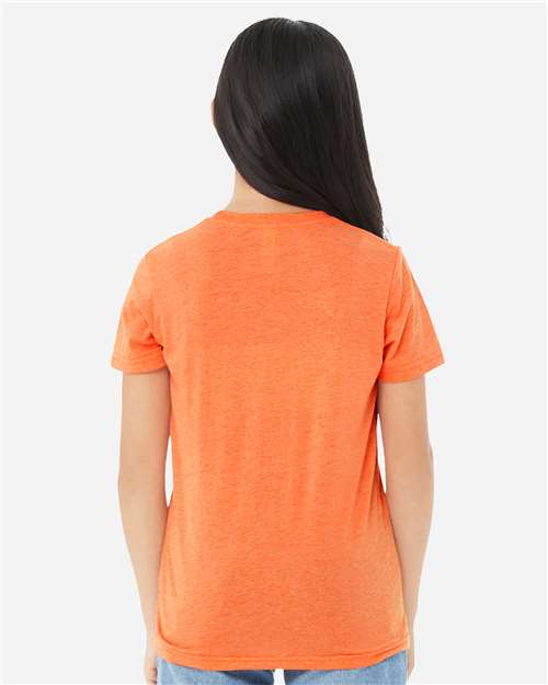 BELLA + CANVAS 3413Y Youth Triblend Tee - Orange Triblend - model back