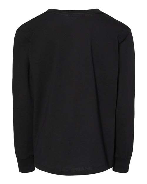 BELLA + CANVAS 3501T Toddler Jersey Long Sleeve Tee - Black - back