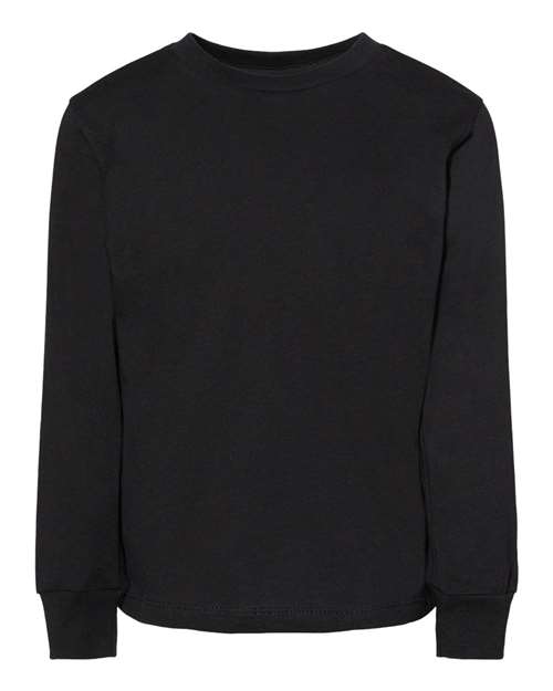 BELLA + CANVAS 3501T Toddler Jersey Long Sleeve Tee - Black - front