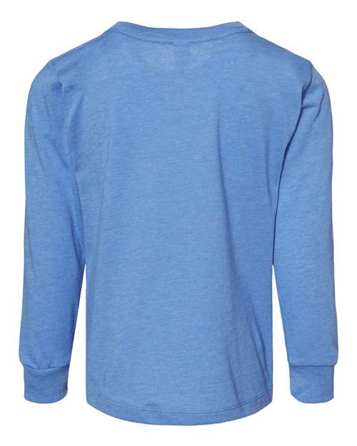 BELLA + CANVAS 3501T Toddler Jersey Long Sleeve Tee - Heather Columbia Blue - back