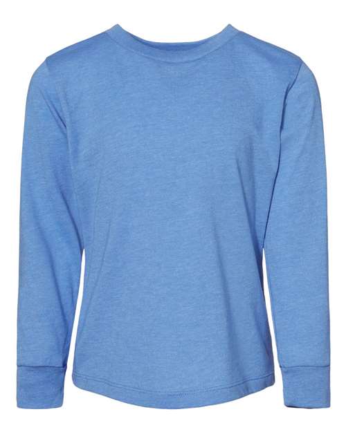 BELLA + CANVAS 3501T Toddler Jersey Long Sleeve Tee - Heather Columbia Blue - front