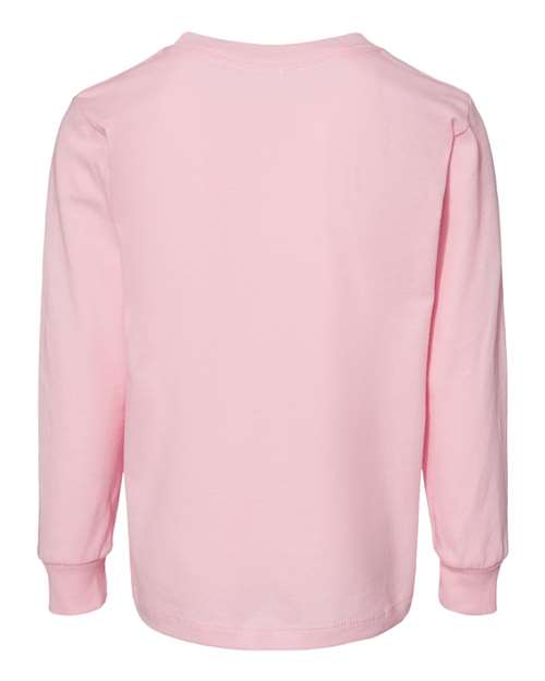 BELLA + CANVAS 3501T Toddler Jersey Long Sleeve Tee - Pink - back