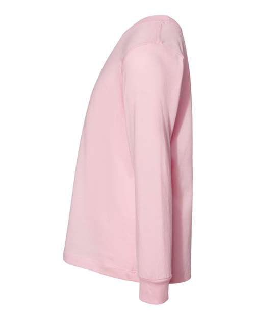 BELLA + CANVAS 3501T Toddler Jersey Long Sleeve Tee - Pink - side