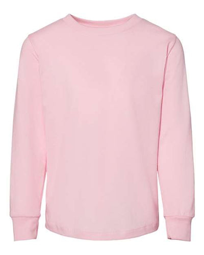 BELLA + CANVAS 3501T Toddler Jersey Long Sleeve Tee - Pink - front