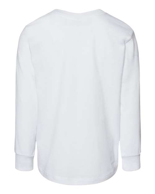 BELLA + CANVAS 3501T Toddler Jersey Long Sleeve Tee - White - back