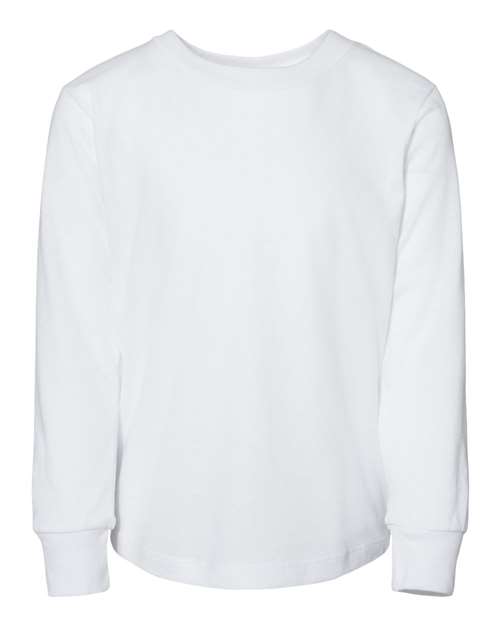 BELLA + CANVAS 3501T Toddler Jersey Long Sleeve Tee - White - front