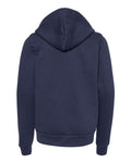 BELLA + CANVAS 3739Y Youth Sponge Fleece Full-Zip Hoodie Sweatshirt - Navy - back