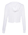 BELLA + CANVAS 8512 Women’s Triblend Crop Long Sleeve Hoodie Tee - Solid White Triblend - back