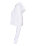 BELLA + CANVAS 8512 Women’s Triblend Crop Long Sleeve Hoodie Tee - Solid White Triblend - side