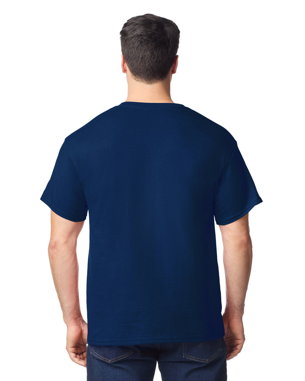 Gildan 8300 Unisex DryBlend Pocket T-Shirt - Navy - model back