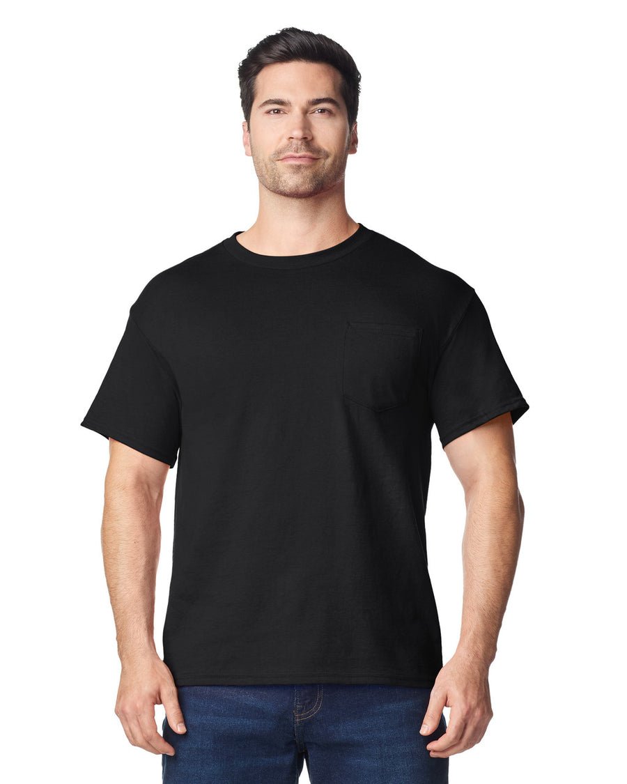 Gildan 8300 Unisex DryBlend Pocket T-Shirt - Black - model front