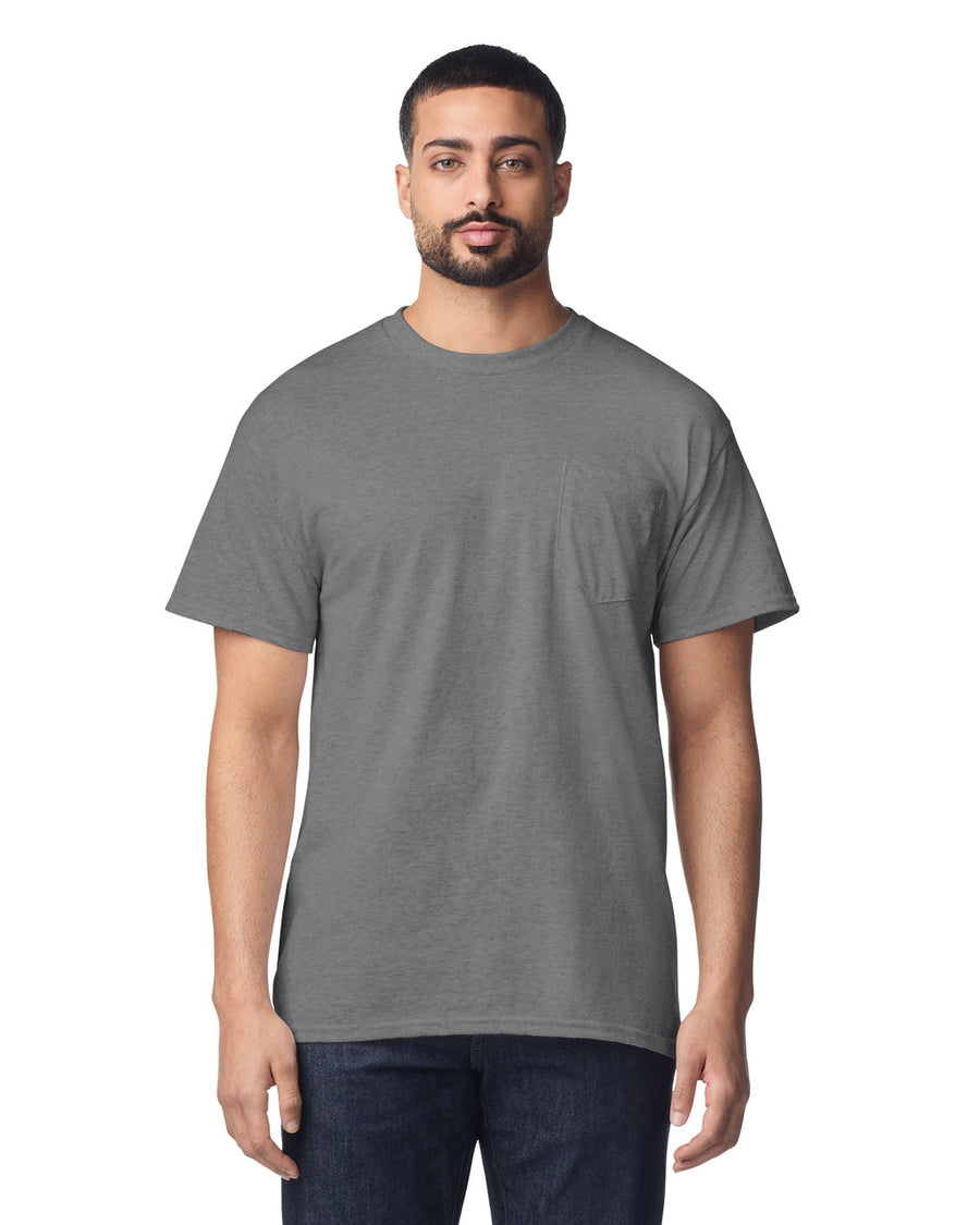 Gildan 8300 Unisex DryBlend Pocket T-Shirt - Sport Grey - model front