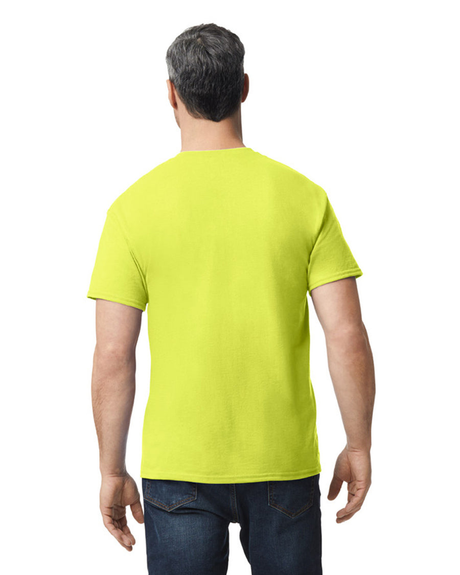 Gildan 8300 Unisex DryBlend Pocket T-Shirt - Safety Green - model back