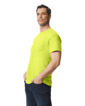 Gildan 8300 Unisex DryBlend Pocket T-Shirt - Safety Green - model side