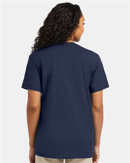 Hanes 4980 Perfect-T T-Shirt - Heather Navy - model back