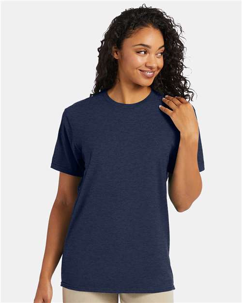 Hanes 4980 Perfect-T T-Shirt - Heather Navy - model front