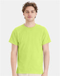 Hanes 5170 Unisex EcoSmart T-Shirt - Safety Green - model front