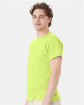 Hanes 5170 Unisex EcoSmart T-Shirt - Safety Green - model side