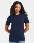 Hanes 5180 Unisex Beefy-T T-Shirt - Heather Navy - model front