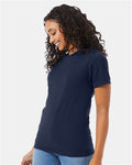 Hanes 5180 Unisex Beefy-T T-Shirt - Heather Navy - model side