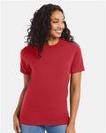 Hanes 5180 Unisex Beefy-T T-Shirt - Heather Red - model front