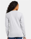Hanes 5286 Essential-T Long Sleeve T-Shirt - Ash - model back