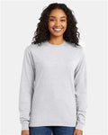 Hanes 5286 Essential-T Long Sleeve T-Shirt - Ash - model front