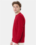 Hanes 5286 Essential-T Long Sleeve T-Shirt - Deep Red - model side