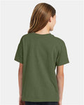 Hanes 5370 Youth EcoSmart T-Shirt - Heather Green - model back