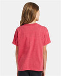 Hanes 5370 Youth EcoSmart T-Shirt - Heather Red - model back