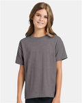 Hanes 5370 Youth EcoSmart T-Shirt - Oxford Grey - model front