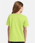 Hanes 5370 Youth EcoSmart T-Shirt - Safety Green - model back