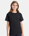 Hanes 5480 Youth Essential-T T-Shirt - Charcoal Heather - model front