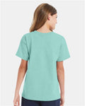 Hanes 5480 Youth Essential-T T-Shirt - Clean Mint - model back