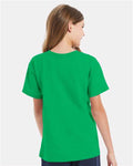 Hanes 5480 Youth Essential-T T-Shirt - Kelly Green - model back