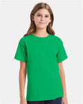 Hanes 5480 Youth Essential-T T-Shirt - Kelly Green - model front