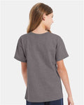 Hanes 5480 Youth Essential-T T-Shirt - Oxford Grey - model back