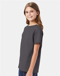 Hanes 5480 Youth Essential-T T-Shirt - Smoke Grey - model side