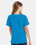 Hanes 5480 Youth Essential-T T-Shirt - Teal - model back