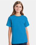 Hanes 5480 Youth Essential-T T-Shirt - Teal - model front