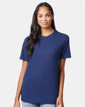 Hanes 42TB Perfect-T Triblend T-Shirt - Solid Navy Triblend - model front