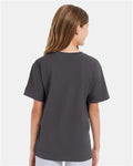 Hanes 498Y Youth Perfect-T T-Shirt - Smoke Grey - model back