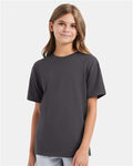 Hanes 498Y Youth Perfect-T T-Shirt - Smoke Grey - model front