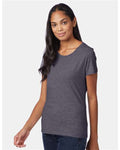Hanes SL04 Women's Perfect-T T-Shirt - Charcoal Heather - model side